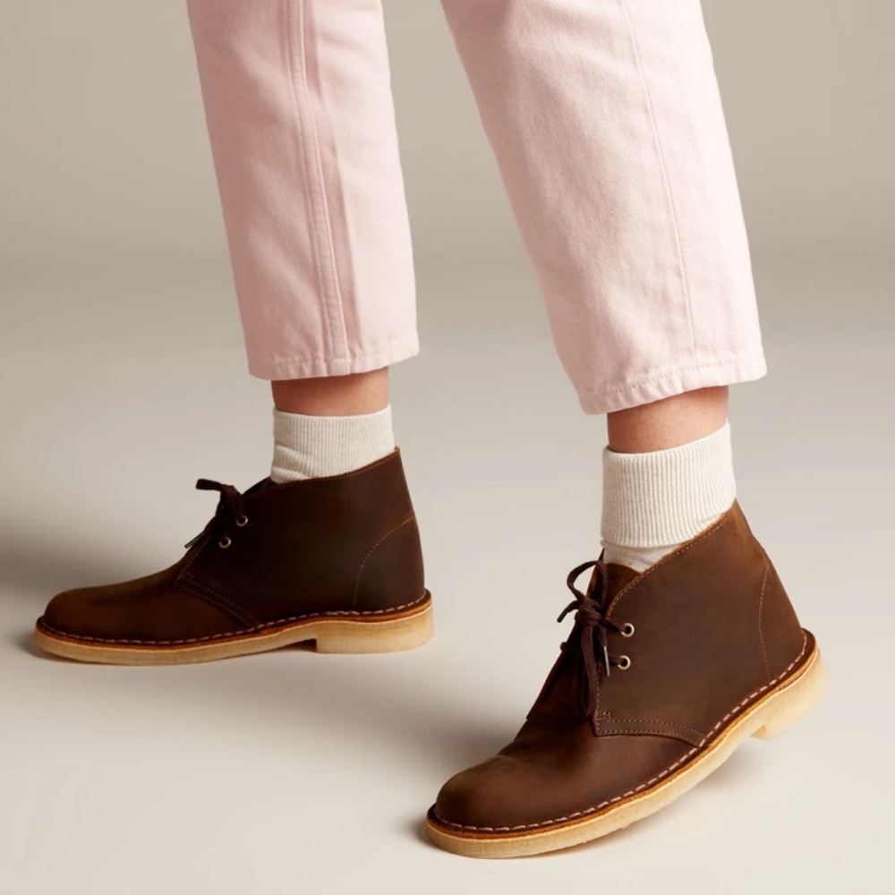 Clarks Dark Brown Leather Chukka Boots with Crepe Sole